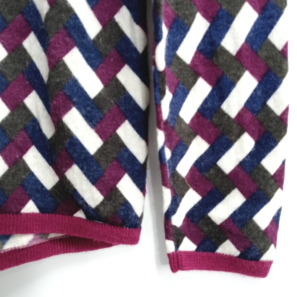 Bensimon Geometric Print Wool V Neck Sweater - Picture 3 of 8